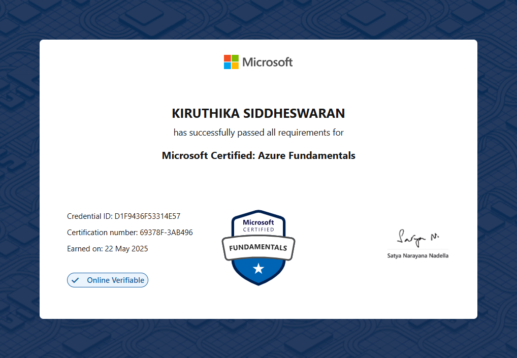 Personal Portfolio - Kiruthika